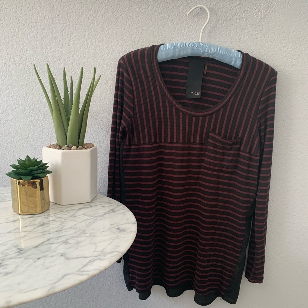 Maroon and Black stripped top